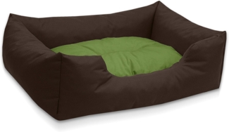 BedDog 'MIMI' Hundebett waschbar, Cordura / Microfaser-Velours braun / grün, (M) ca. 70 x 55 x 18 cm