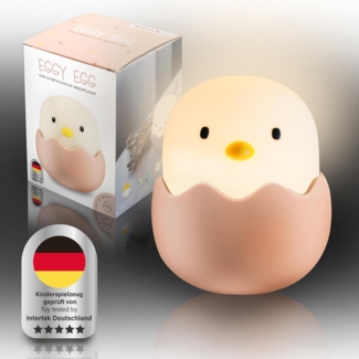 MegaLight LED Nachtlicht Kinder | Nachtlicht Baby ohne verschluckbare Kleinteile | Stilllicht dimmbar Touch | Nachtlampe USB Aufladung | Eggy Egg