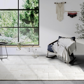 Villeroy & Boch Wollteppich Wilhelmine, rechteckig, Höhe: 10 mm, Läufer, handgewebt, Wolle, Natur, Wohnzimmer, Geometrie, Boho