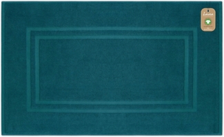 Lavea Badematte Bali, Höhe 3 mm, rutschhemmend, beidseitig nutzbar, strapazierfähig, fußbodenheizungsgeeignet, waschbar, schnell trocknend, Bio-Baumwolle, rechteckig, hochwertiger und nachhaltiger Premium Duschvorleger – saugstarke Faser