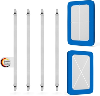 BigDean 4 Stück Bettlakenspanner verstellbar 55-200 cm für sicheren Halt von Spannbettlaken - Lakenspanner Ultra elastisch & Made in Germany