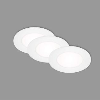 Di-Ka LED Einbauleuchte Flat-In 3er Set weiß Ø 8,6 cm 3W, neutralweiß