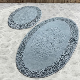 Badezimmerteppich-Set, 2-teilig, Blautöne