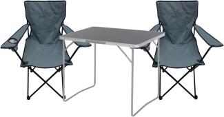 3-tlg Campingmöbel Set Campingtisch Anglerstuhl L80xB60xH68cm klappbar