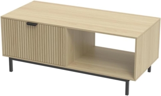 Vicco Couchtisch Lennox, Eiche/Schwarz, 110 x 50 cm