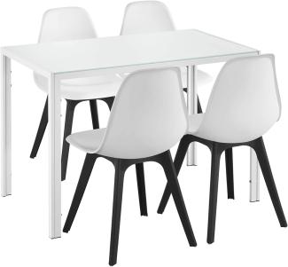 en. casa Esstisch mit 4 Stühlen Küchentisch Esszimmertisch Essgruppe Esszimmerstuhl