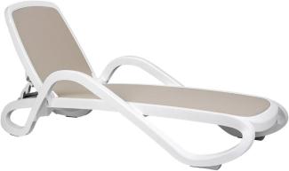 Gartenliege Lounger Liege Alfa Kunststoff Textil (Bianco / tortora)