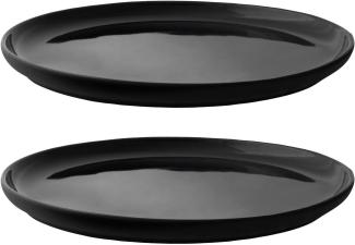 Stelton Theo Teller 2er-Set, Speiseteller, Geschirr, Steingut, Schwarz, 22 cm, x-640