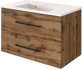 Waschbeckenunterschrank 80 mit Mineralgußbecken LUZERN