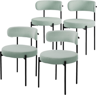 ML-DESIGN Polsterstuhl Esszimmerstühle Gruppe Küchenstuhl aus Teddystoff mit Metallbeinen (4 St), Clubstuhl 4er Set Wohnzimmerstuhl Grün moderne Design Lounge Stuhl