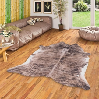 Pergamon Designteppich Kunstfaser Teppich Rinderfell, Rechteckig, Höhe: 7 mm