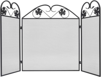 3-tlg. Funkenschutzgitter Eisen Schwarz 242005