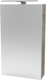 Fackelmann SBC STANFORD Gäste-WC Spiegelschrank 40 cm, Braun hell, links