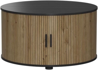 Couchtisch Selva Eiche/Schwarz 80 x 80 cm mit Schiebetür Vicco