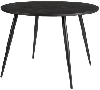 Esstisch MO BLACK 110 cm mit runder Platte aus recycled Teak