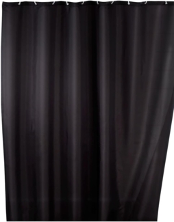 WENKO UNI Duschvorhang 180 x 200 cm, Schwarz, waschbar