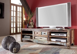 Massivmoebel24 TV-Board (TV-Board Altholz 180 x 50 x 50 mehrfarbig lackiert NATURE OF SPIRIT #18)