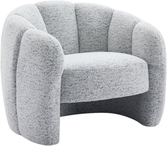 Vente-unique - Muschelsessel - Chenille-Stoff - Grau - DELIPO