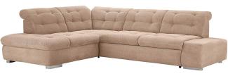 Cavadore Ecksofa Pales mit Kopfteilverstellung, Polsterecke im modernen Design, 280x75-84x227, Softstruktur Beige