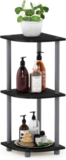 Furinno Eckregal-Mehrzweckregal mit 3 Ebenen, holz, Schwarz/grau, 29. 46x29. 46x75. 18 cm