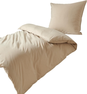 Traumschlaf Basic Uni Bettwäsche Chambray|200x220 cm + 2x 80x80 cm| sand