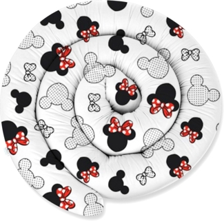 ekm trade XXL 300 cm Bettschlange für Allergiker Bettkissen Stillkissen Bettrolle Zierkissen Bettumrandung Schlange Handmade 100% Baumwolle (7 – Weiß – Mäuse, 300 cm)