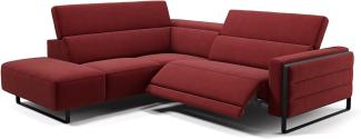 Sofanella Eckcouch DELTONA Wohnlandschaft Stoffgarnitur Ecksofa in Rot