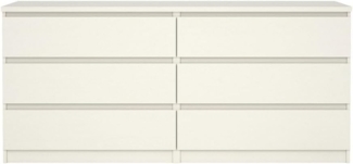 ebuy24 Kommode Noulan Kommode 6 Schubladen, weißes Esche Dekor.