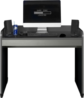 Kellon Gamingdesk Graphit - Gamingschreibtisch Computertisch rollbar, Jugendzimmerschreibtisch 104 x 84,5 x 72 cm