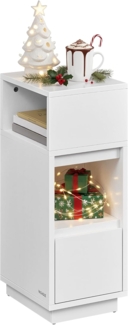 Vasagle Nachttisch (1 St.), schmaler Beistelltisch mit 2 Schubladen & offenem Fach