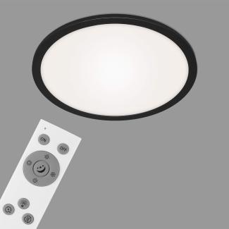 Briloner Leuchten - LED Panel, Deckenleuchte dimmbar, inkl. Fernbedienung, Farbtemperatursteuerung, Nachtlicht, 24 Watt, 2. 200 Lumen, Weiß-Schwarz, Ø40cm, 7168-015