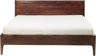 Kare Design Holzbett Brooklyn Walnut, braun, Sheesham-Massivholz, Doppelbett, 160x200 cm