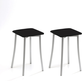 ASTIMESA Zwei Küchenhocker, Design: Kunstleder, Schwarz