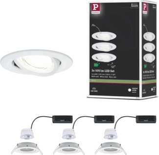 Paulmann 92455 LED Einbauleuchte Nova Coin 3er-Set rund 4000K Weiß