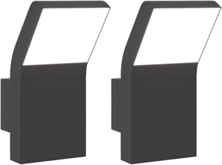 vidaXL LED-Außenwandleuchten 2 Stk. Schwarz Aluminiumdruckguss 4006269