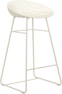 Kartell Smatrik Stool Outdoor, Barhocker, Weiß mit weißer Struktur