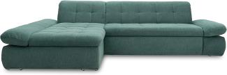 Domo Collection Ecksofa Moric / Eckcouch mit Bett / Sofa mit Schlaffunktion in L-Form Couch mit Armlehnfunktion/ 300 x 172 x 80 cm / Schlafsofa in petrol grün