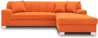DOMO. collection Capri Ecksofa | Eckcouch in L-Form mit Schlaffunktion, Polsterecke Schlafsofa, orange 239 x 152 x 75 cm