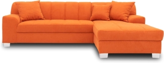 DOMO. collection Capri Ecksofa | Eckcouch in L-Form mit Schlaffunktion, Polsterecke Schlafsofa, orange 239 x 152 x 75 cm