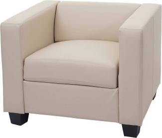 Sessel Loungesessel Lille ~ Leder, creme