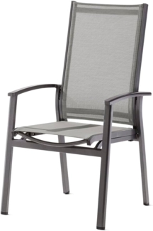 Sieger 'Lima' Hochlehner, verstellbar, Aluminium / Kunstfasergewebe, hellgrau 63 x 64 x 110 cm