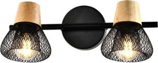 LQWELL Wandleuchte E14 Wandleuchte, LED Wandlampe Innen Wandbeleuchtung, ohne Leuchtmittel, Wandspot im Retro-Industriestil, Mattschwarz Metall, für Studio Bartheke Hotel Schlafzimmer Wohnzimmer Treppe Saal Keller