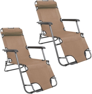 AMANKA Gartenliege 2er Set Garten Liegestuhl Klappbar - 153x60 cm Relaxliege, Gartenstuhl Campingliege