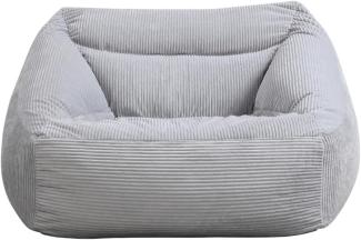 Home Deluxe 'Cozy' Sitzsack, Samt Cord hellgrau, 80 x 87 x 108 cm