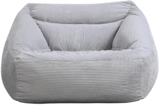 Home Deluxe 'Cozy' Sitzsack, Samt Cord hellgrau, 80 x 87 x 108 cm