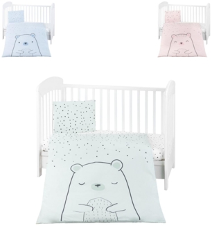 Kikkaboo Kinderbettwäsche Bär 5-teilig Decke 135 x 95 cm Kissen 45 x 35 cm Laken grün