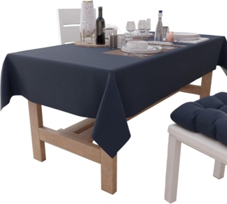 PETTI Artigiani Italiani - Tischdecke, Tischdecke, Tischdecke, Küchentischdecke im Baumwolldesign, einfarbig, blau, 12 Sitzplätze (140x240 cm), 100% Made in Italy