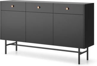 Selsey Divenos - Sideboard 3-türig, Schwarz, 155 cm