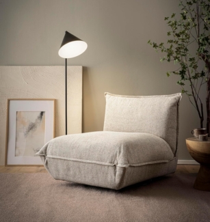 DOMO. collection Sessel Amira, Polstersessel mit Taschenfederkern und Drehfunktion, Loungesessel, 78 x 105 x 76 cm (BxTxH), beige-petrol