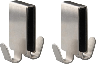 Fackelmann Spar-Pack 2 Stück Doppelhaken für Glasdsuch-Wand Tecno